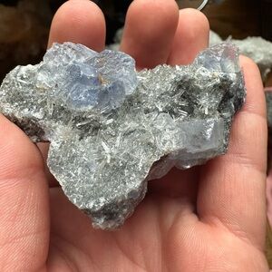 Blue Fluorite with Needle Quartz